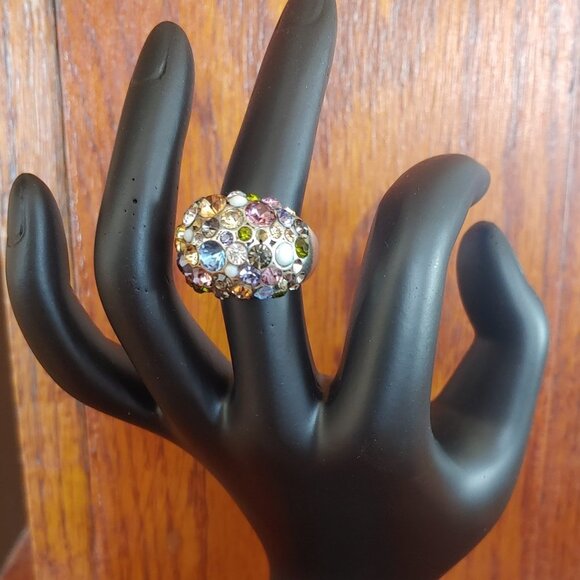 Jewelry - Faceted Multi-stone Silver Cocktail Ring